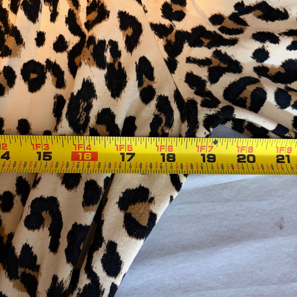 Banana Republic Leopard Print Wrap Dress Knee Length Tan Black M 472569 - Picture 7 of 10